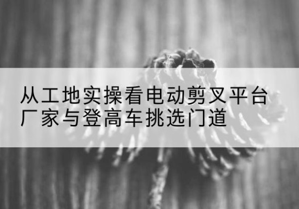 埇桥电动剪叉升降平台厂家-从工地实操看电动剪叉平台厂家与登高车挑选门道